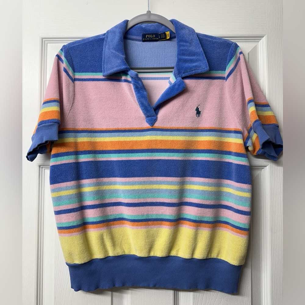 Polo Ralph Lauren Striped Terry Cloth Polo Shirt